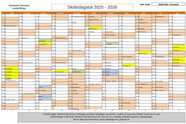 Skoladagatal-2025-2026-Ísaksskóli_drög2